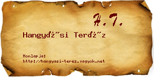 Hangyási Teréz névjegykártya